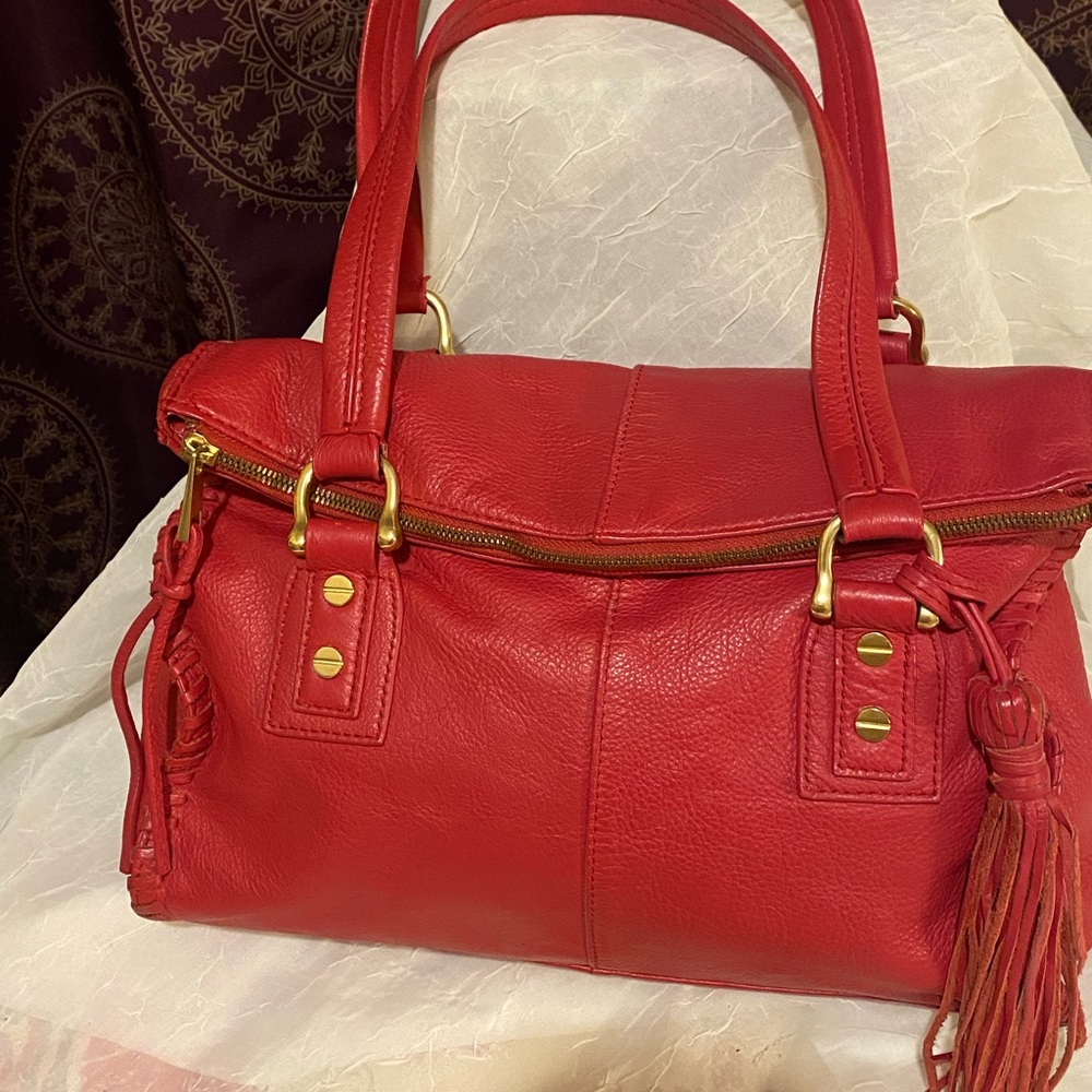 Red leather red shoulder